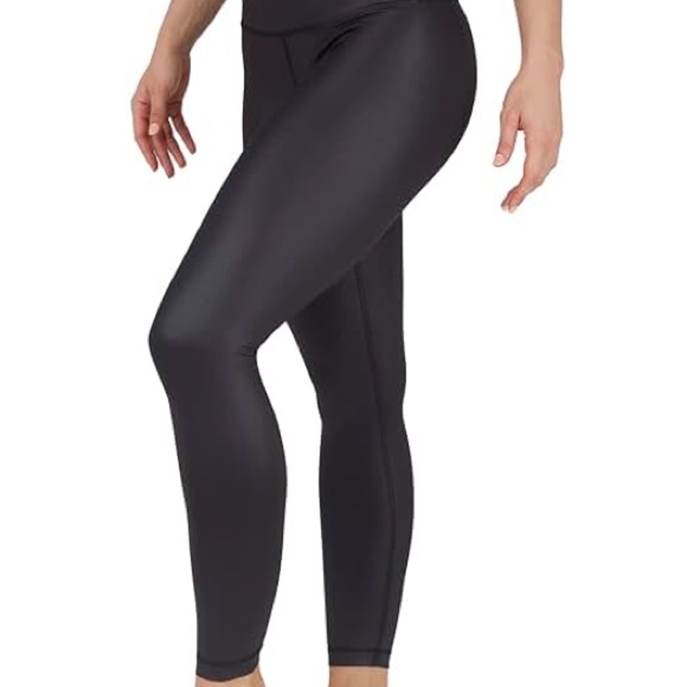 90 Degree By Reflex Faux Leather Black Women's Leggings